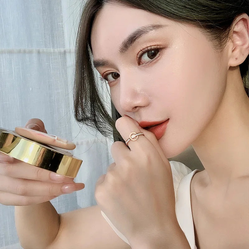 Anel Zynelle Círculo Romano Ouro Rosé Elegance