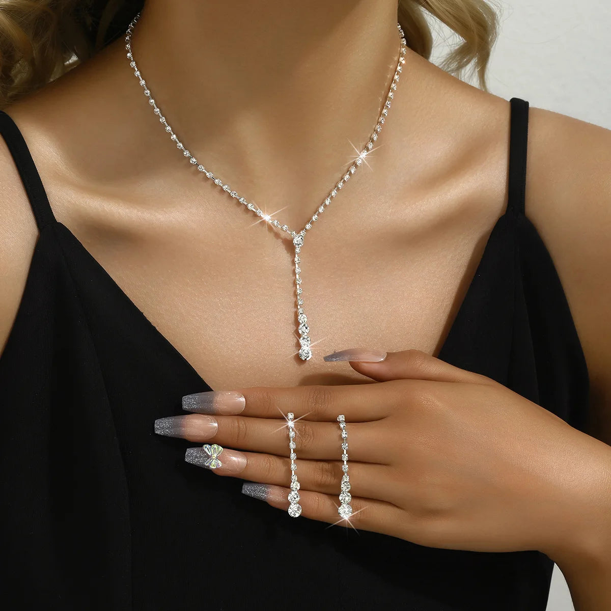 Conjunto Zynelle de Joias Celeb Silver Crystal