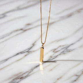 Zynelle Colar Feminino Quadrado Ouro Branco - Aço Inoxidável de Luxo