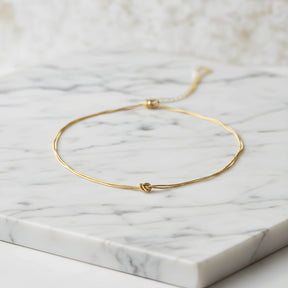 Zynelle | Colar Snake Chain com Nó em Banho Dourado 14k