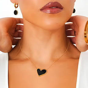 Zynelle Conjunto Coração Dourado e Preto