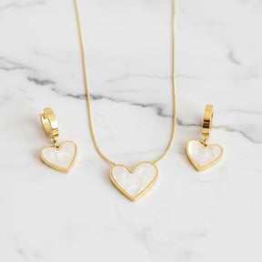 Zynelle Conjunto Coração Dourado e Preto