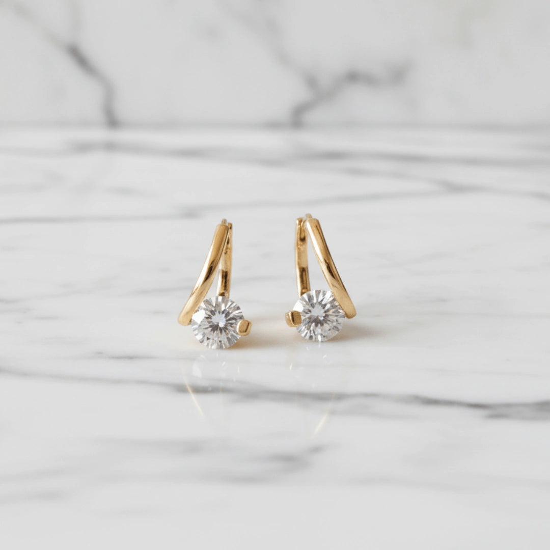 Brincos Zynelle 2025 de Zircônia Brilhante Estilo Francês  - Design Único e Luxuoso