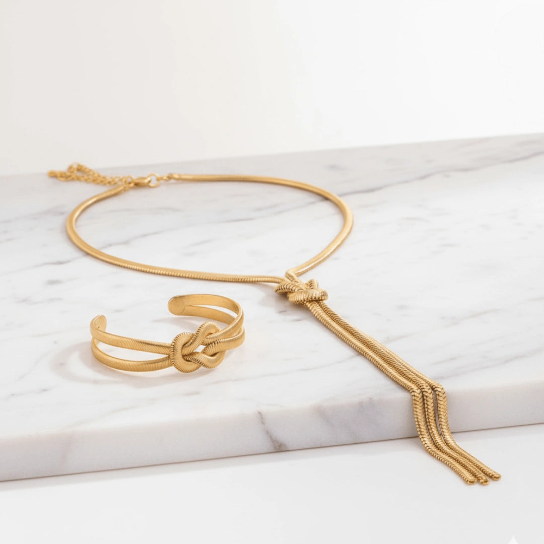 Conjunto Zynelle Dourado Brilho Supremo