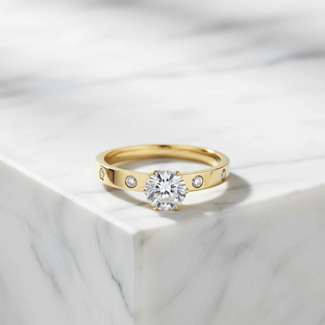 Anel Zynelle Titânio Anti-Alergico Zircônia de Luxo