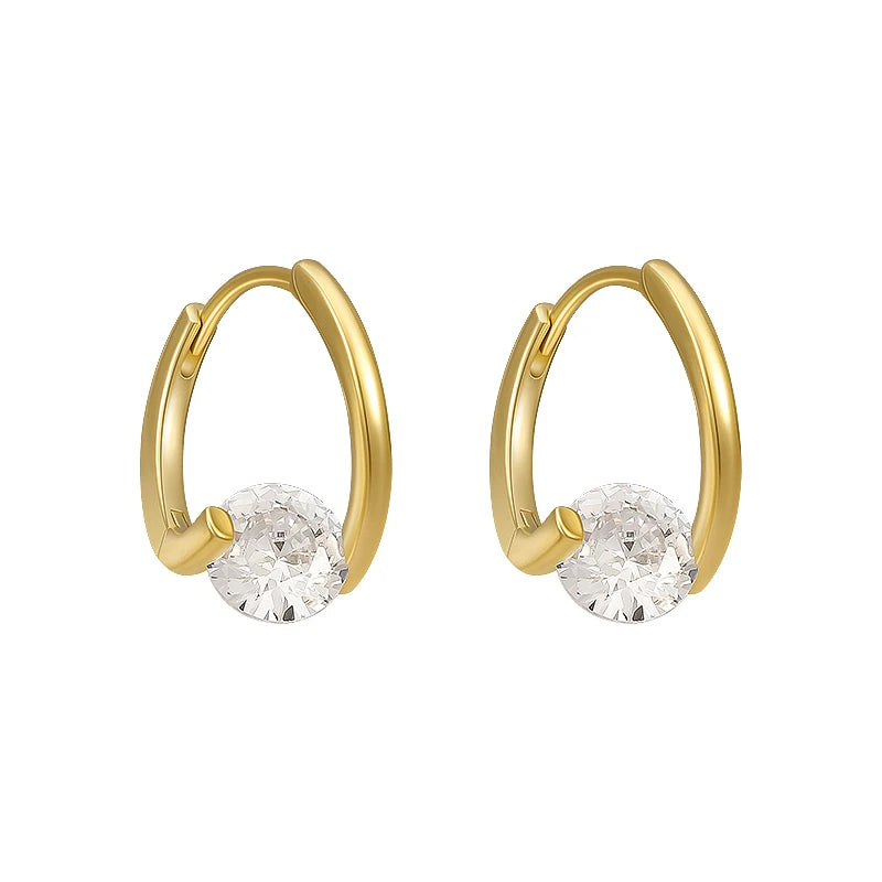 Brincos Zynelle 2025 de Zircônia Brilhante Estilo Francês  - Design Único e Luxuoso