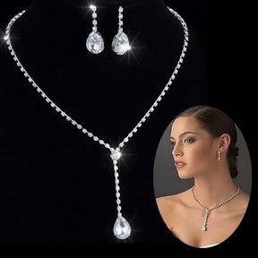Conjunto Zynelle Colar e Brincos Gota de Cristal