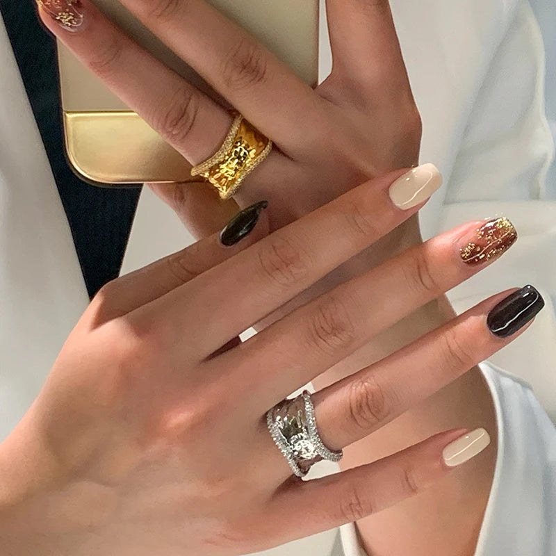 Anéis Zynelle de Metal com Ondas Irregulares