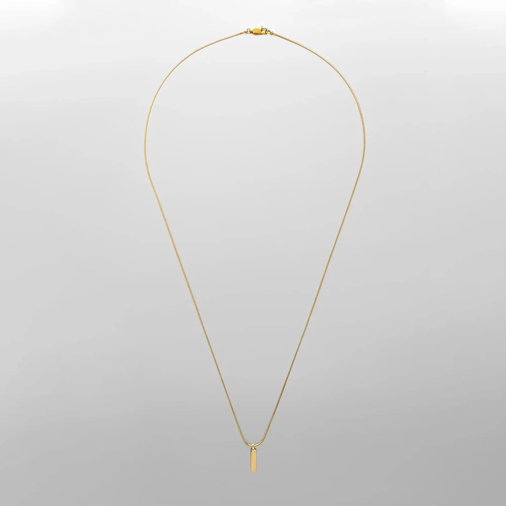 Zynelle Colar Feminino Quadrado Ouro Branco - Aço Inoxidável de Luxo