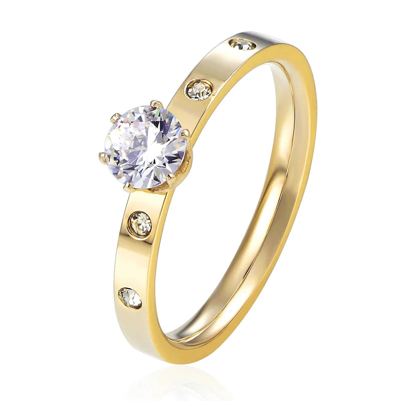 Anel Zynelle Titânio Anti-Alergico Zircônia de Luxo