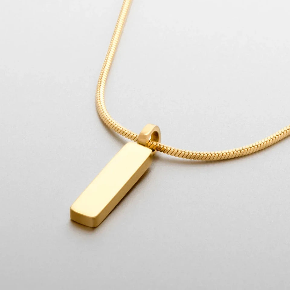 Zynelle Colar Feminino Quadrado Ouro Branco - Aço Inoxidável de Luxo