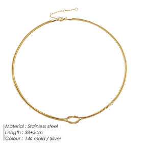 Zynelle | Colar Snake Chain com Nó em Banho Dourado 14k