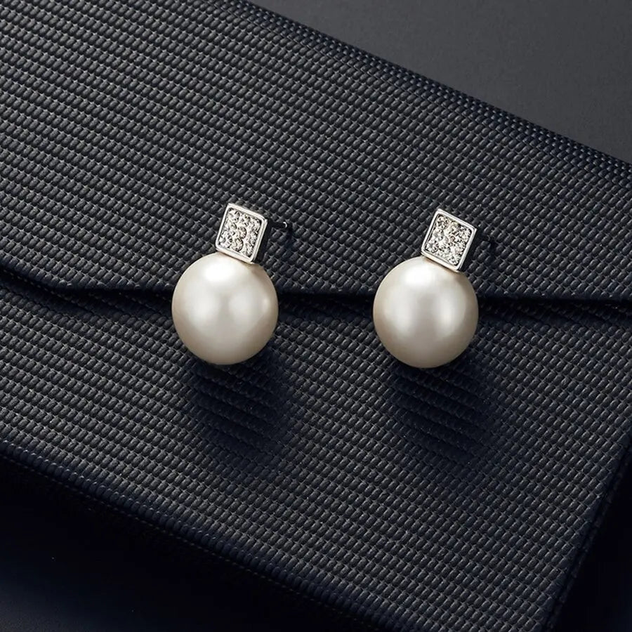 Zynelle Pearl Square – Conjunto Colar e Brincos com Cristais