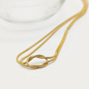 Zynelle | Colar Snake Chain com Nó em Banho Dourado 14k