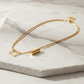 Colar Duplo Zynelle em Aço Inoxidável Dourado - Joia Perfeita para Presentes de Moda