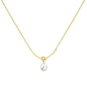 Colar Zynelle Ouro Pérola Nó – Elegância Entrelaçada