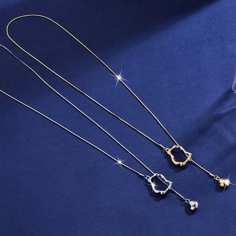 Colar Zynelle Longo Geométrico em Aço Inoxidável